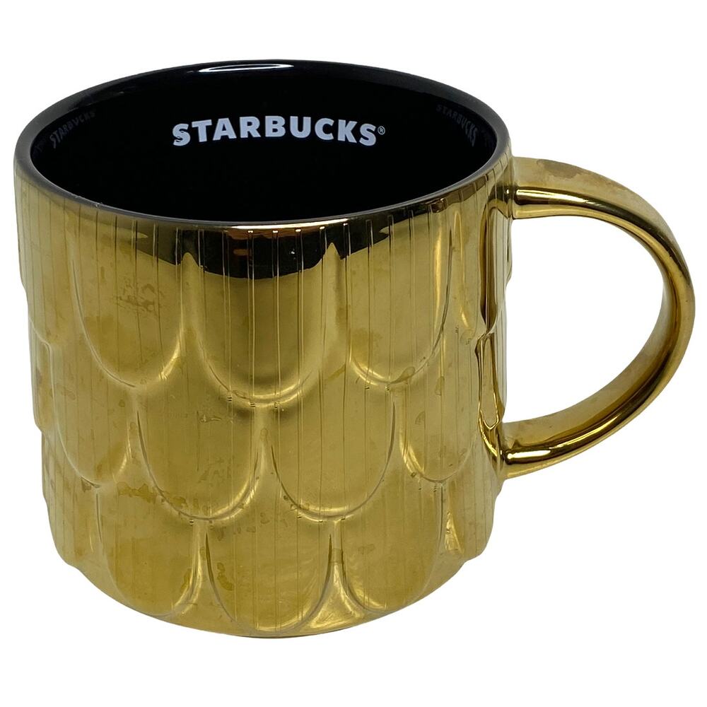 Starbucks 2019 Gold Mermaid Siren Scales Mug 14 oz Holiday Limited Edition